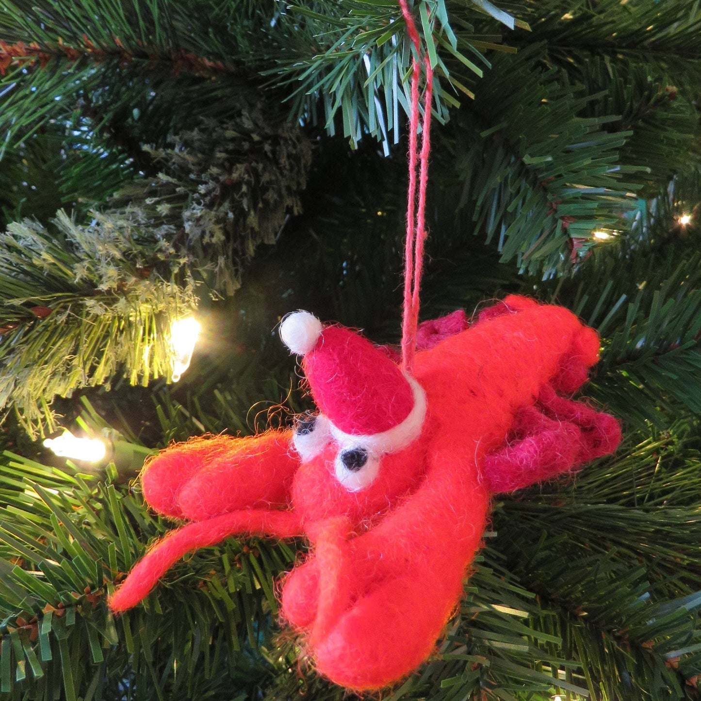 Festive Lobster Felt Ornament