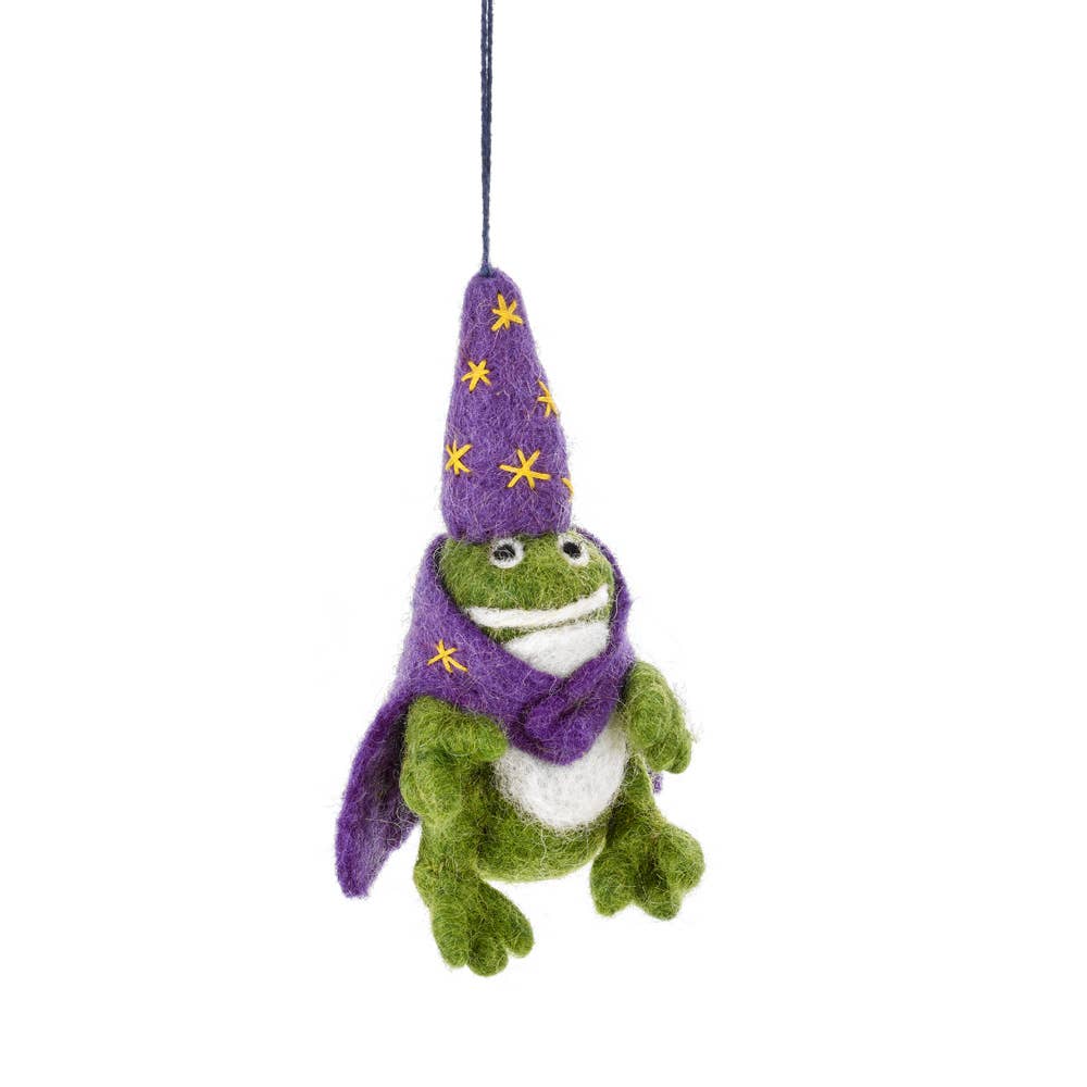 Wizard Frog Felt Ornament