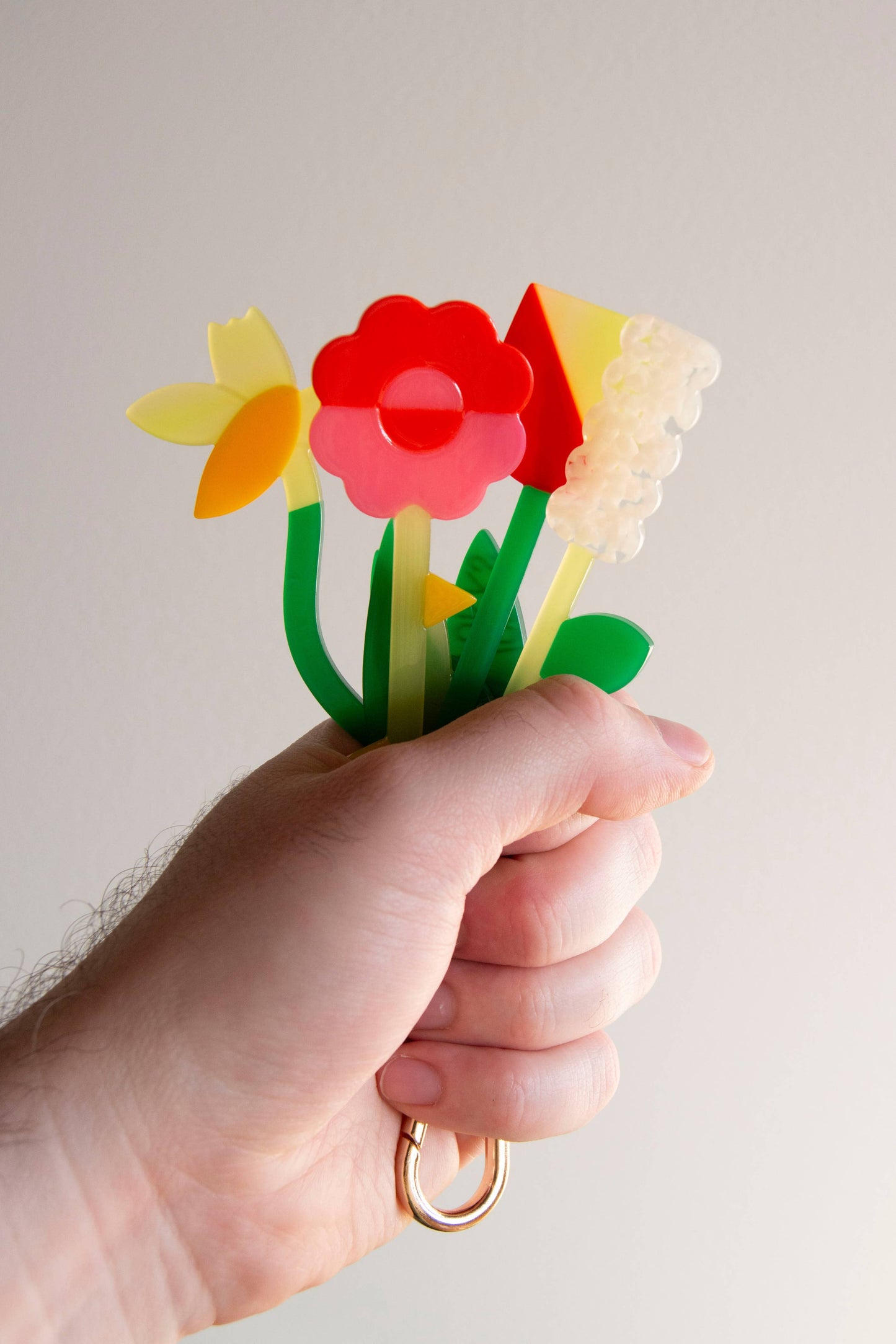 Fresh Flower Bouquet Bag Charm