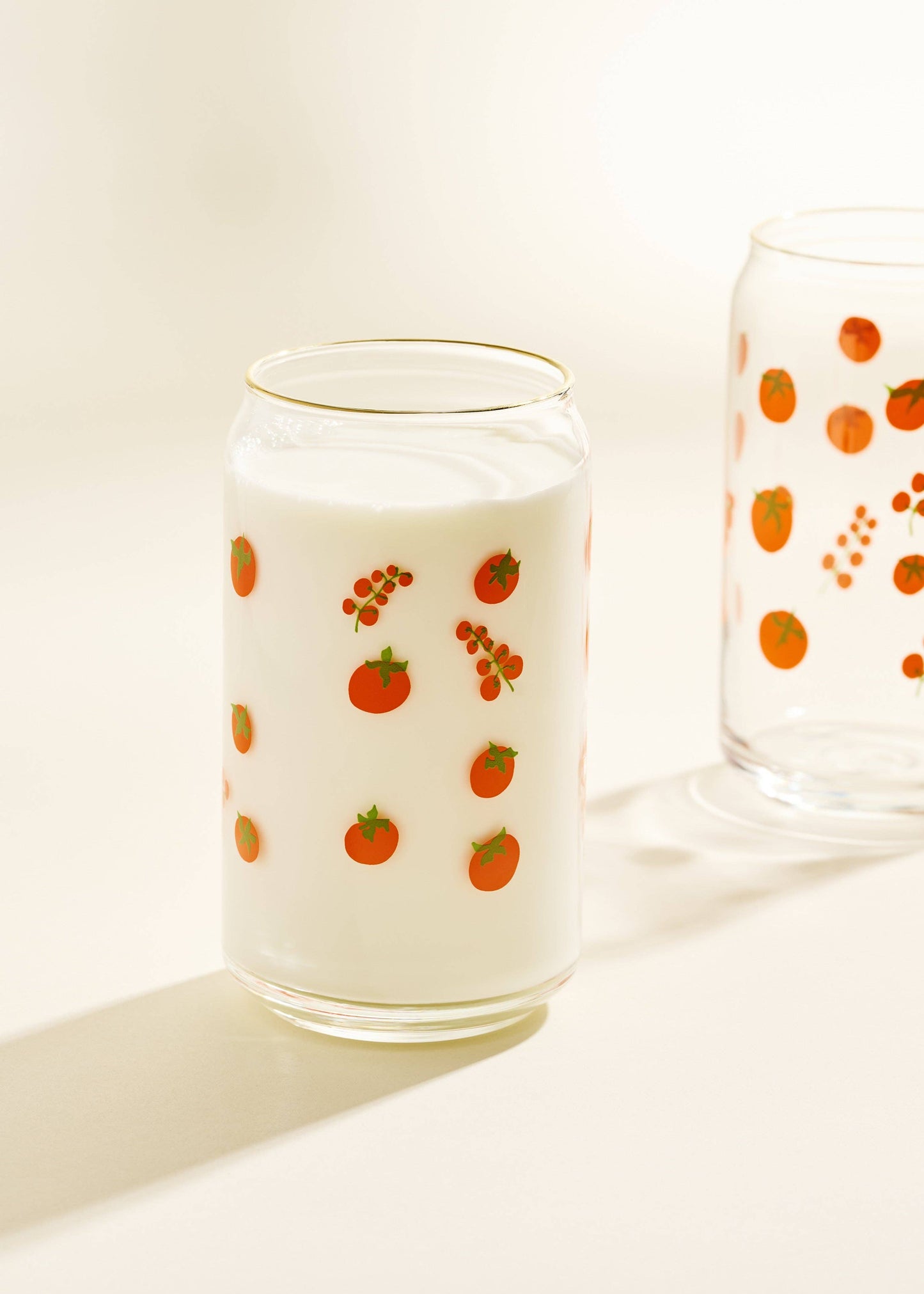Tomato Gold Rimmed Glass