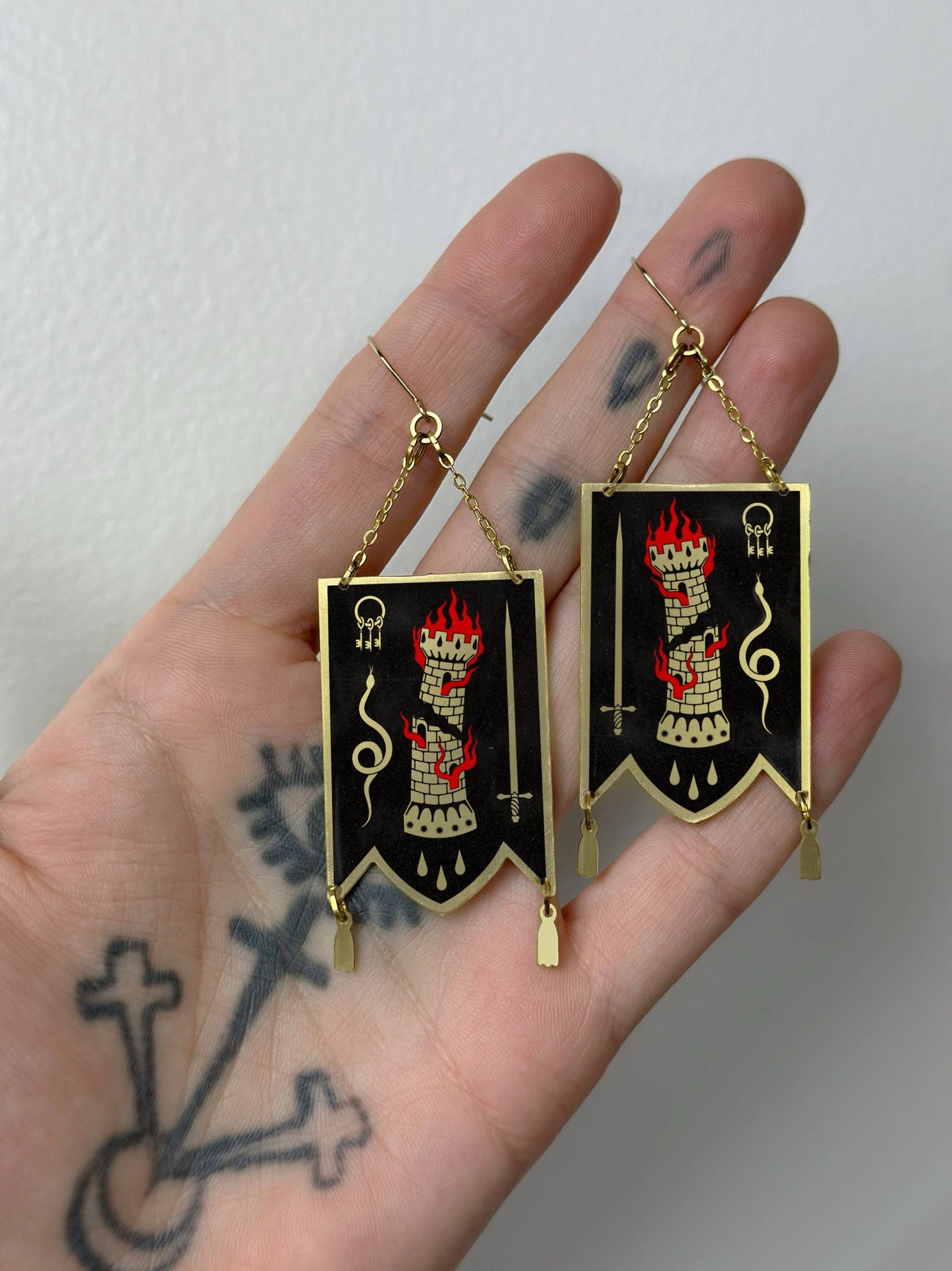 Vexillum Brass Earrings