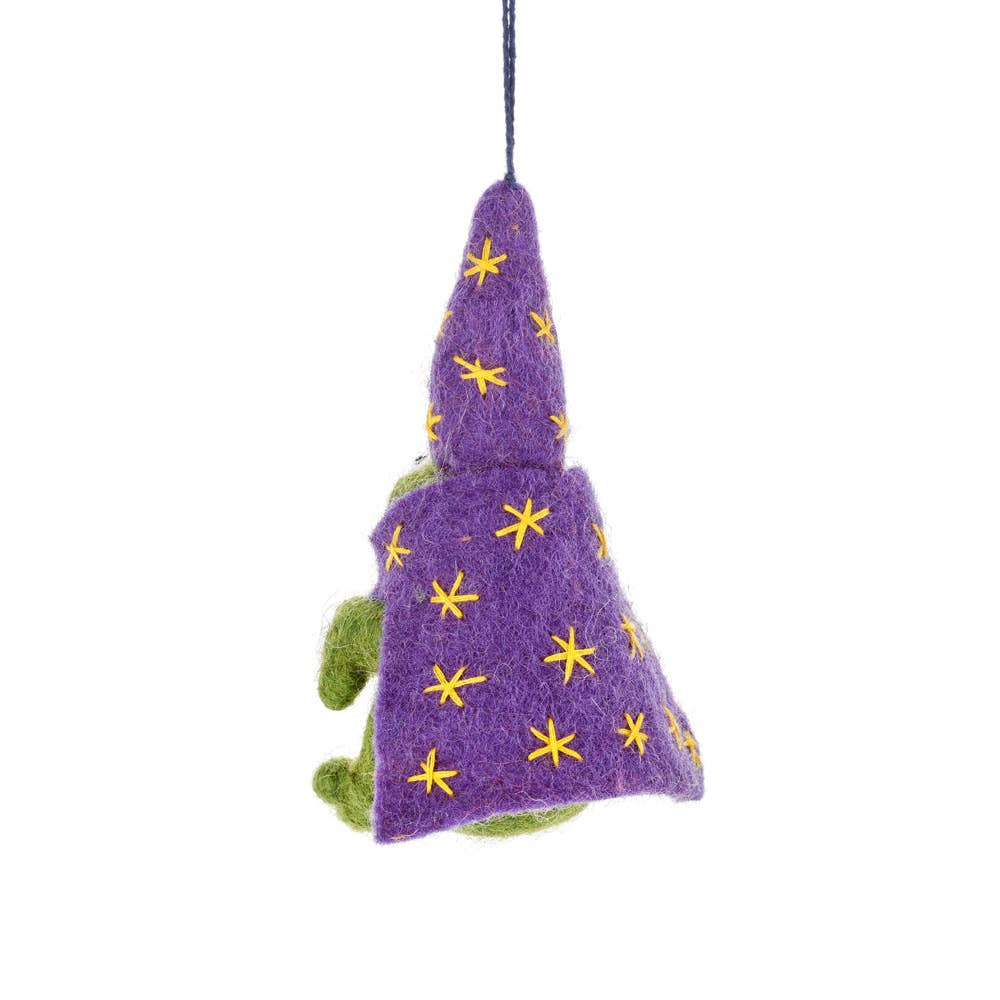 Wizard Frog Felt Ornament