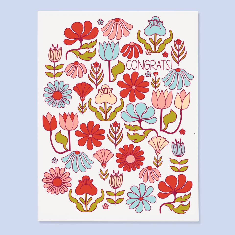 Funky Floral Congrats Card