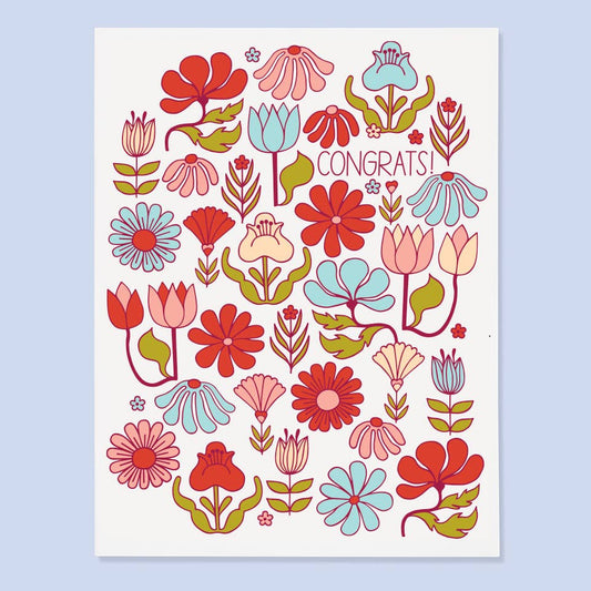 Funky Floral Congrats Card