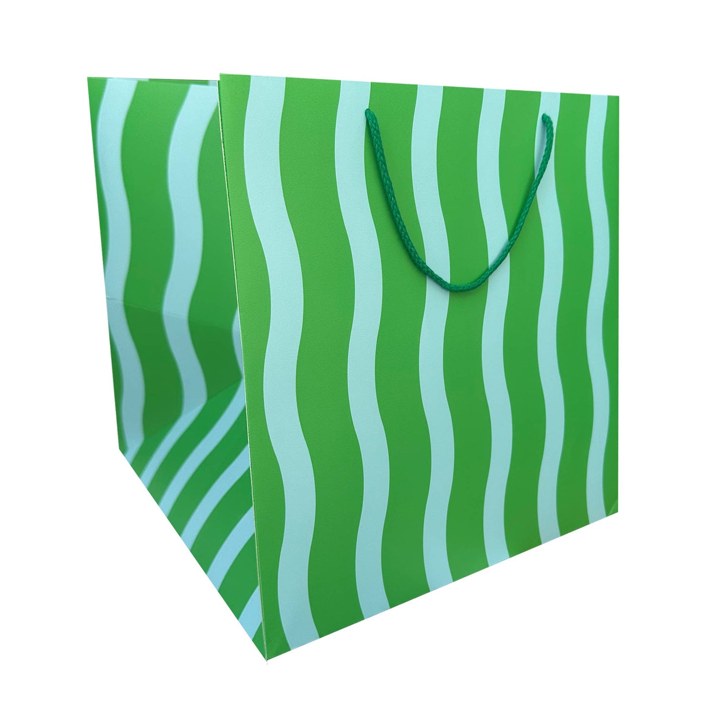 Aqua Green Fussy Stripe Gift Bag