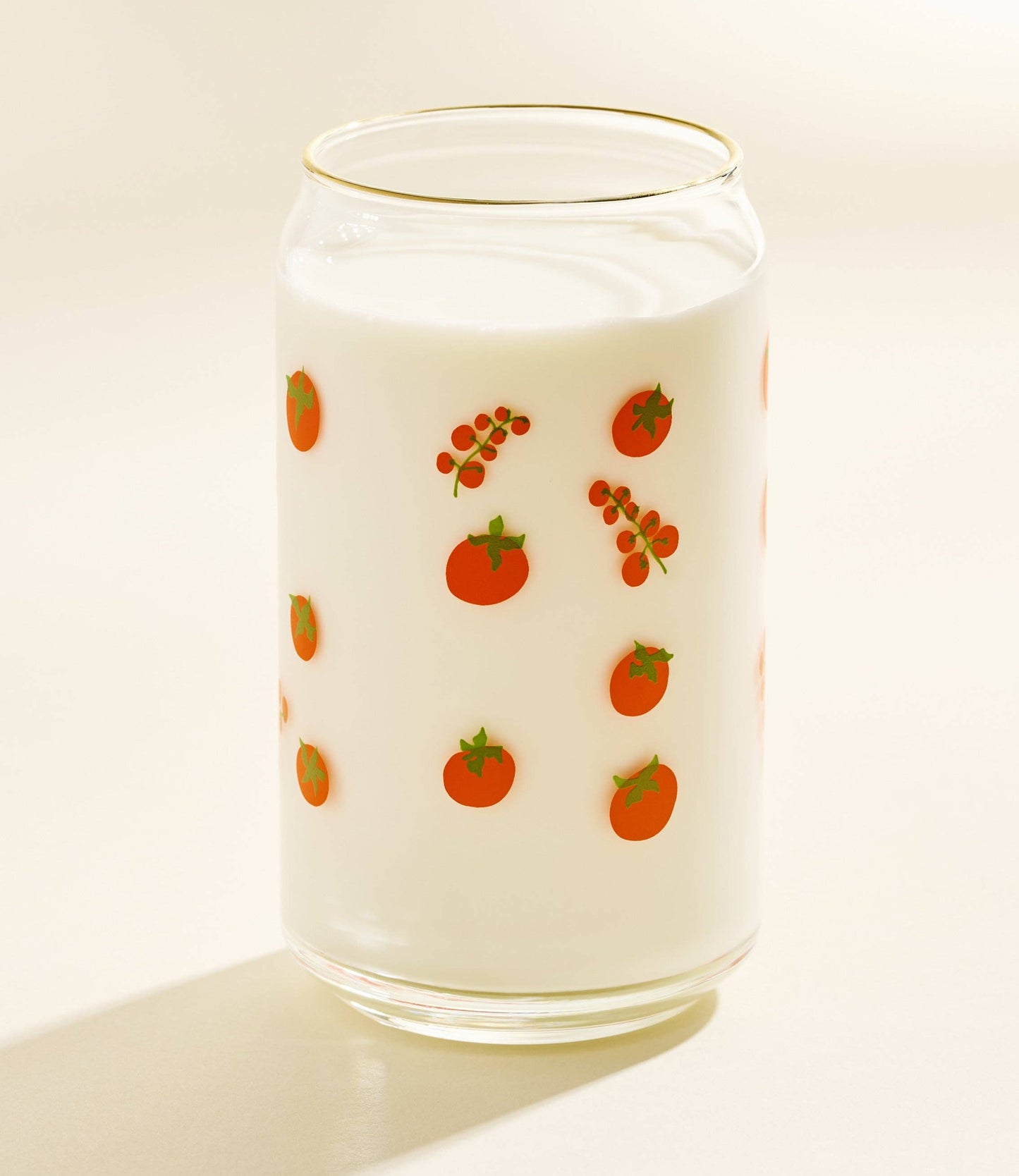 Tomato Gold Rimmed Glass