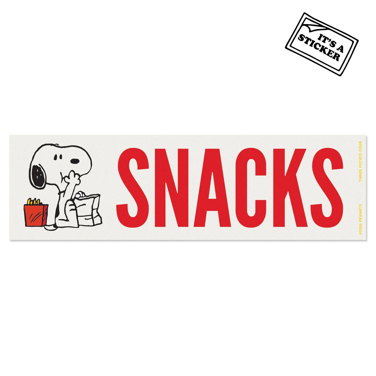 Snoopy Snacks Bumper Sticker