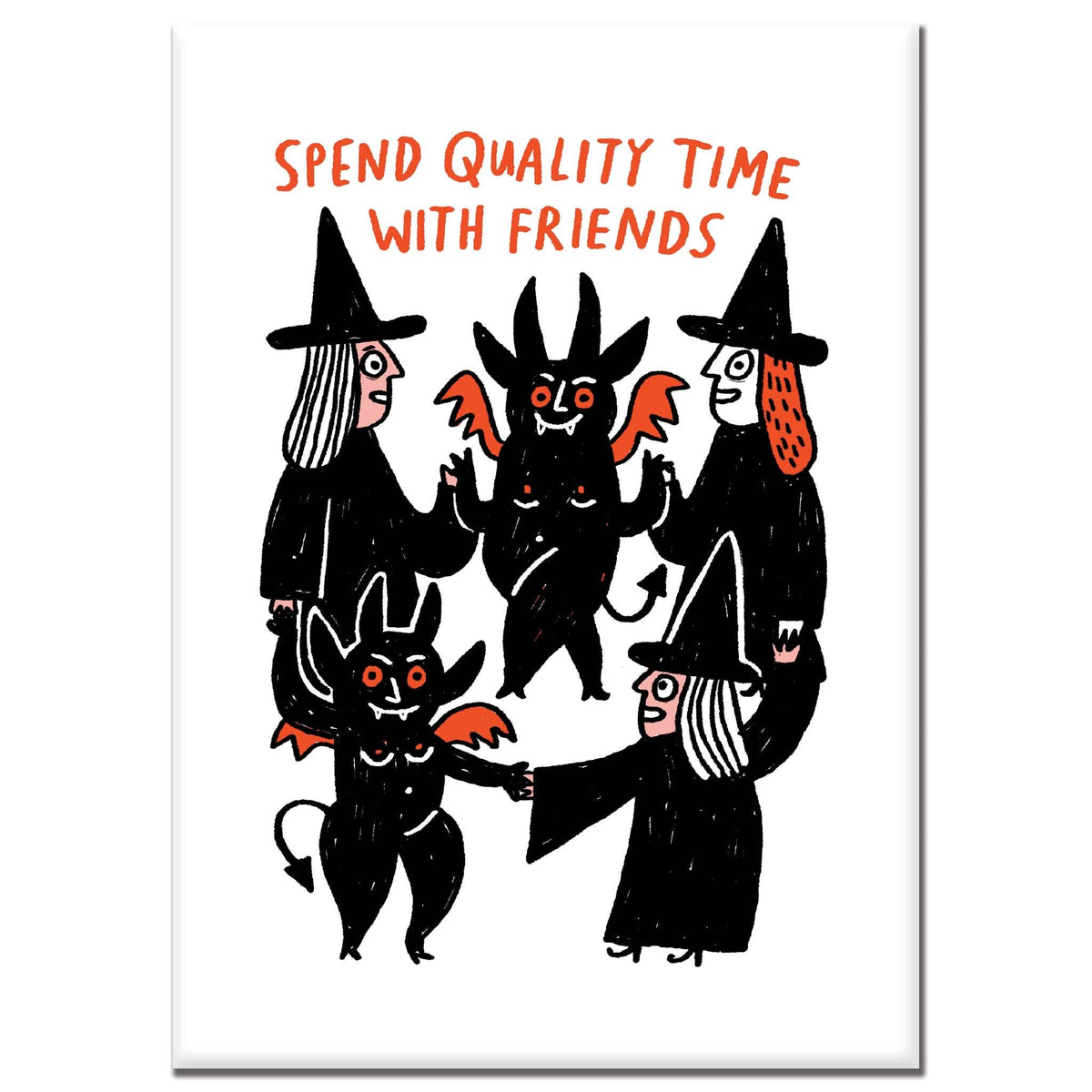 Quality Time Witch Friends Rectangle Magnet