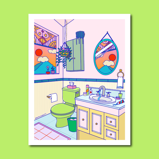 Lime Lavatory 11x14"