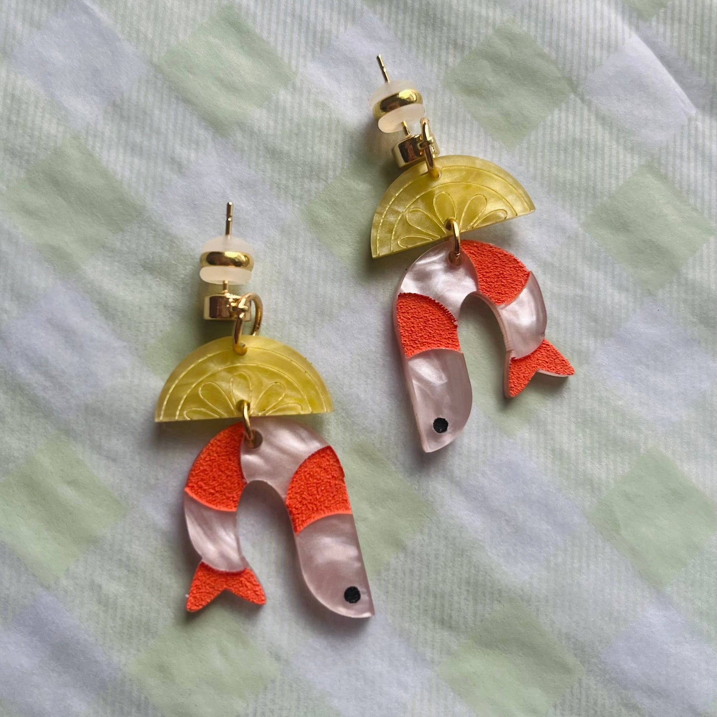 Shrimp Cocktail Acrylic Earrings
