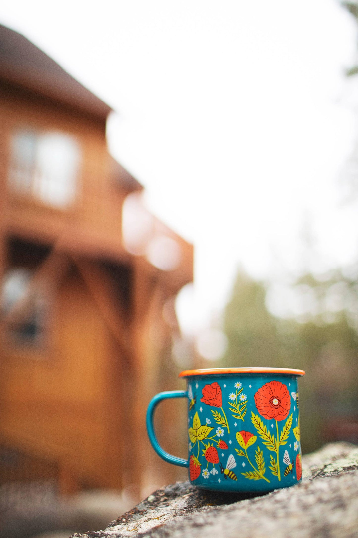 Garden Buzz Enamel Coffee Mug