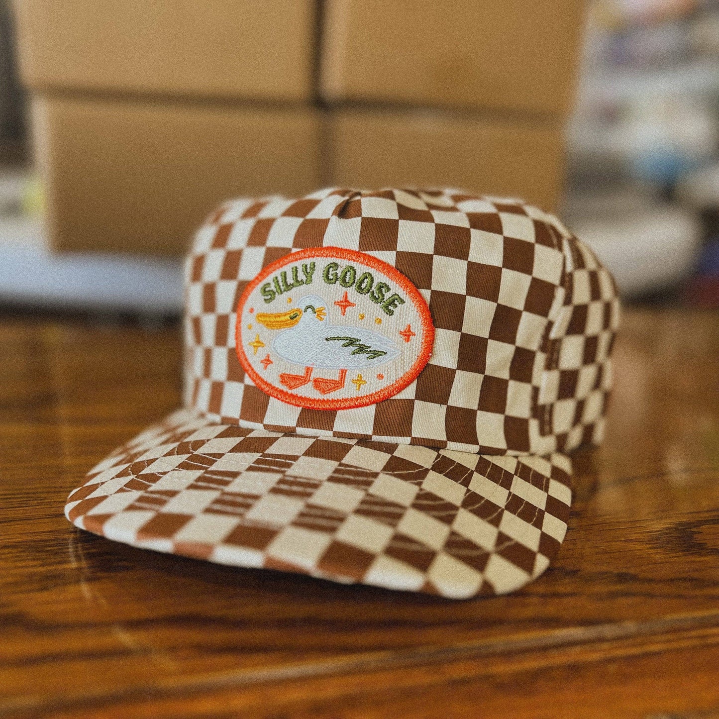 Silly Goose 5-Panel Checkered Hat