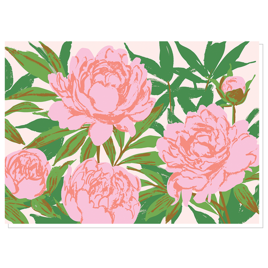 Pink Garden Peonies Card