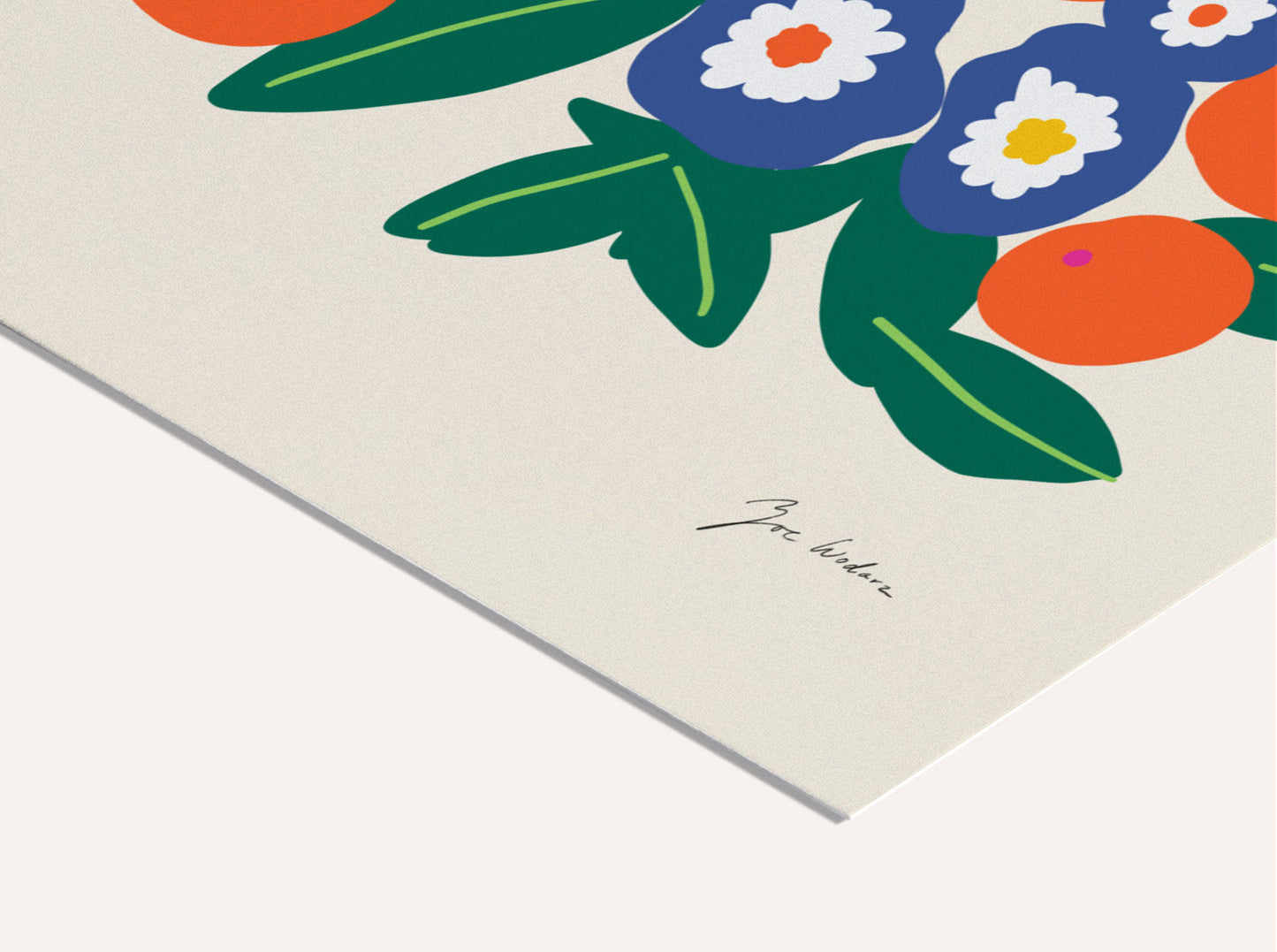 Oranges and Flowers print