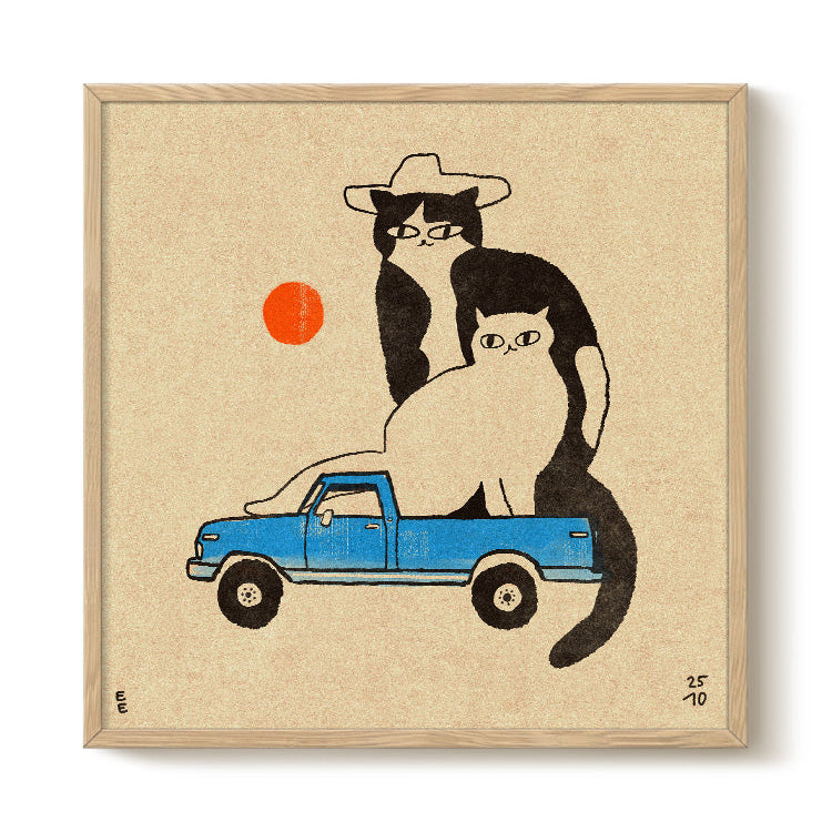 Kitty Truck print