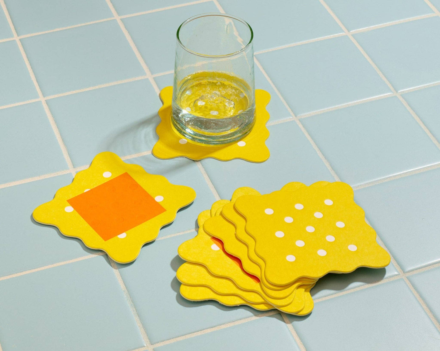 Cheese & Cracker Letterpress Coaster Set