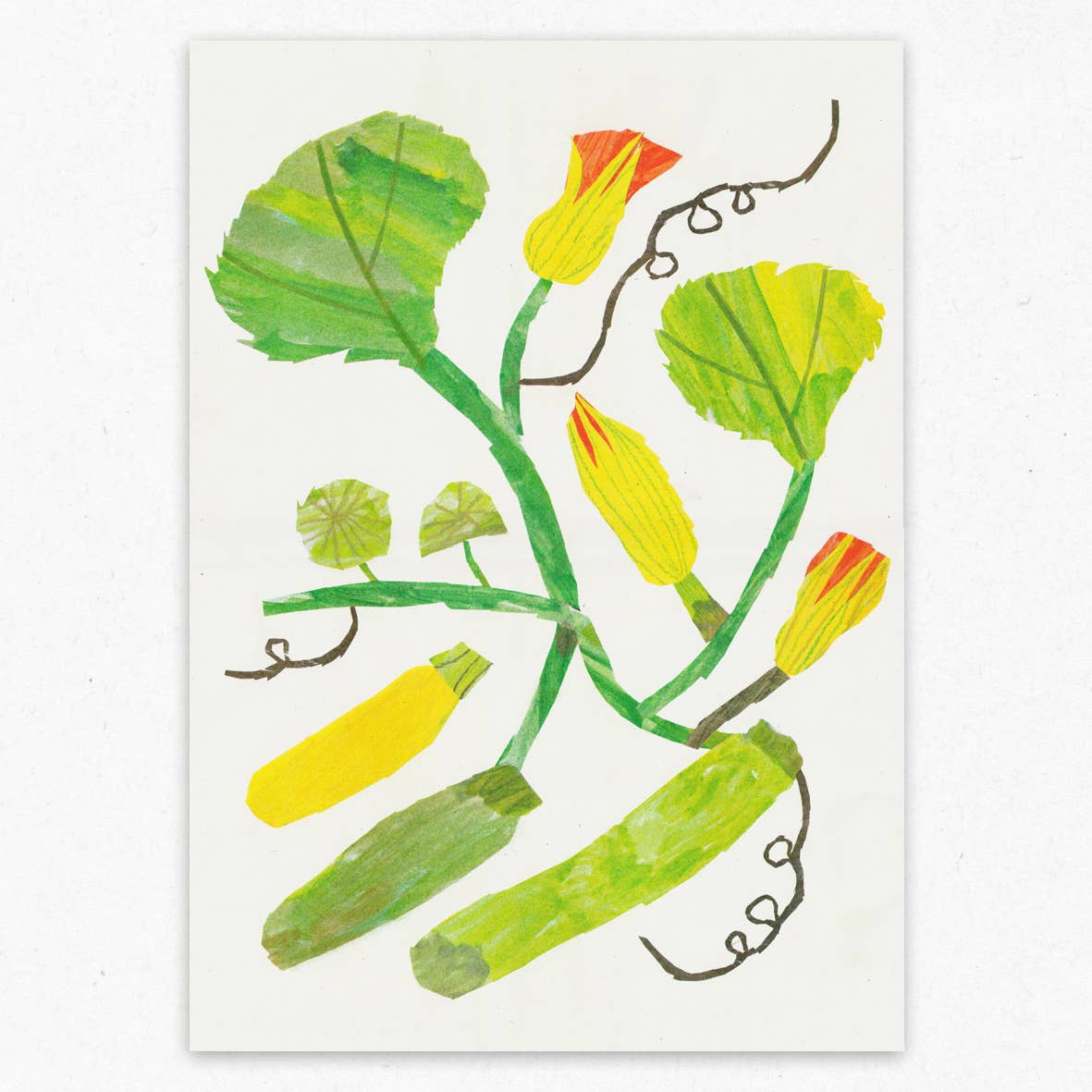 Courgette Risograph Print