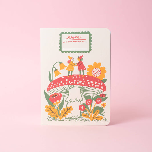 Gnomes & Mushroom B6 Blank Notebook