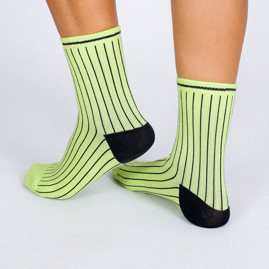 Lime Strike Reversible Ankle Socks