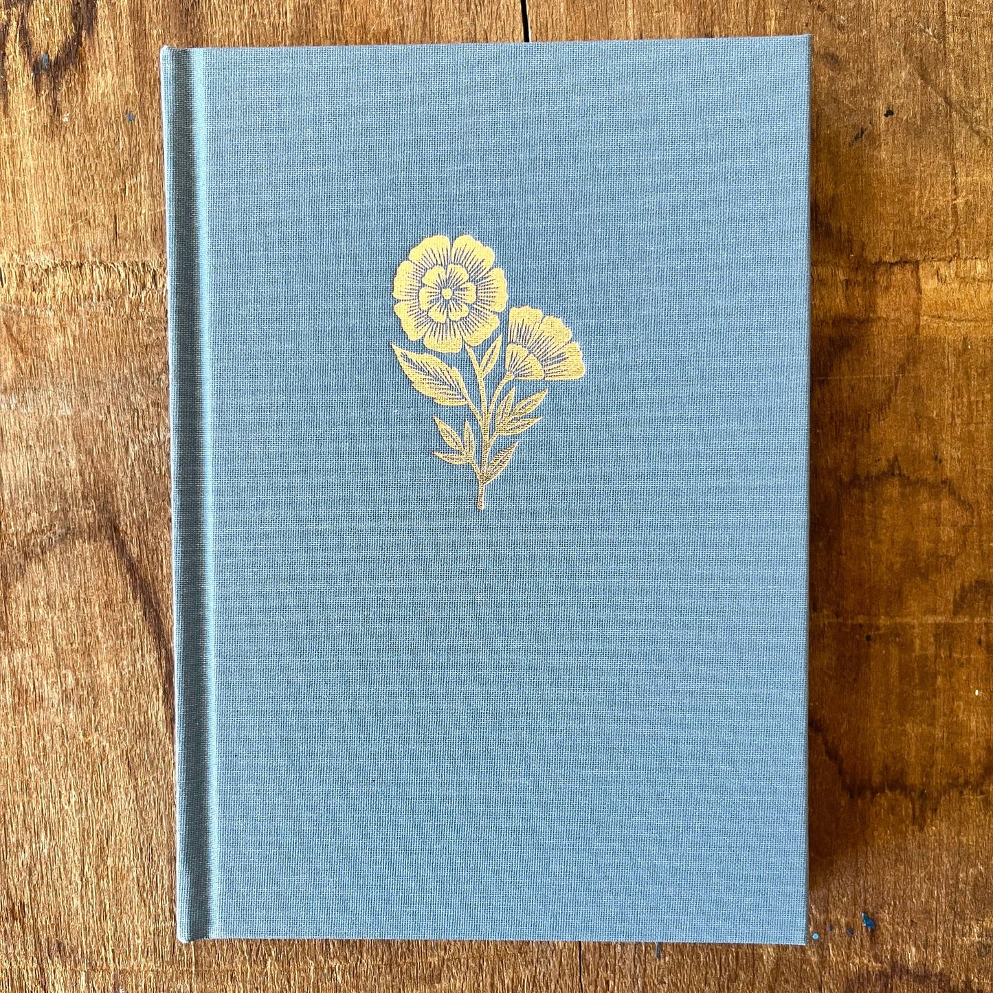 Denim Blue Foil Stamped Linen Journal