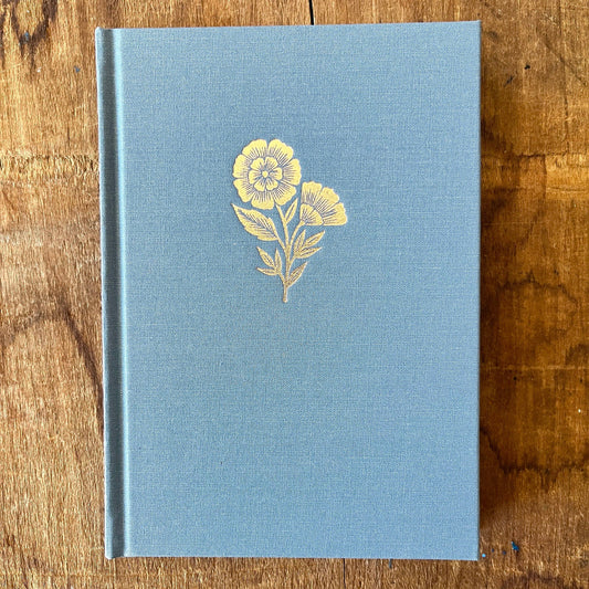 Denim Blue Foil Stamped Linen Journal