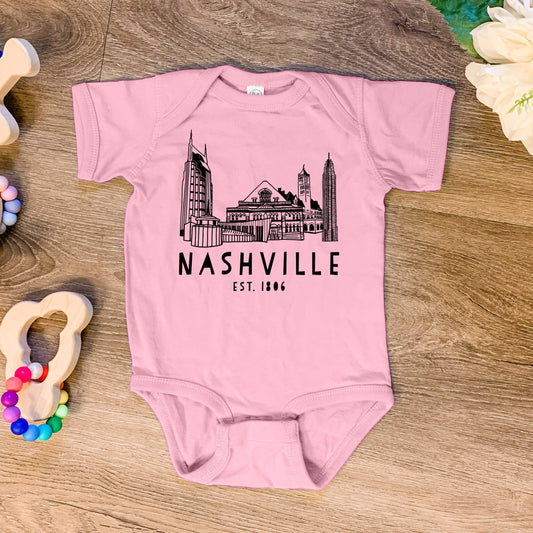 Nashville Skyline Pink Onesie