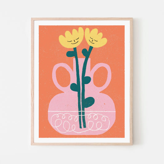 Tulips in Pink Vase print