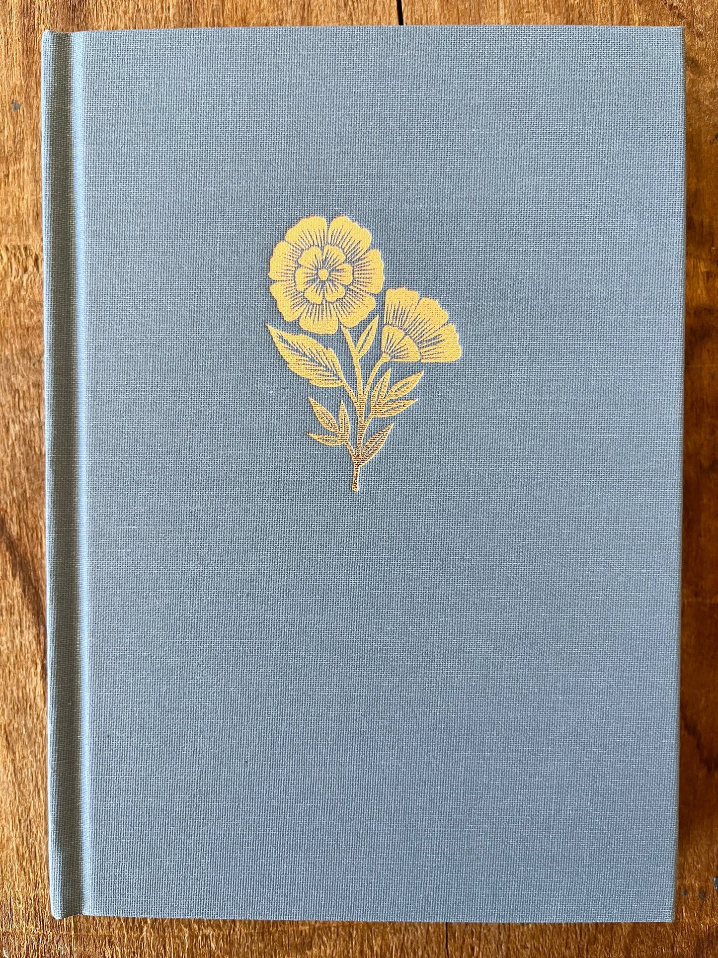 Denim Blue Foil Stamped Linen Journal