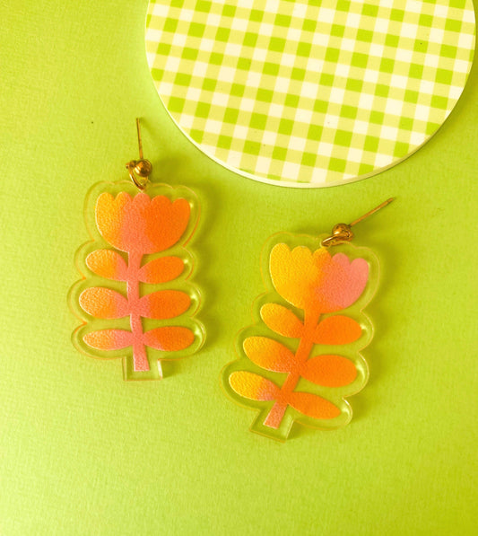 Summer Sunset Tulips Earrings