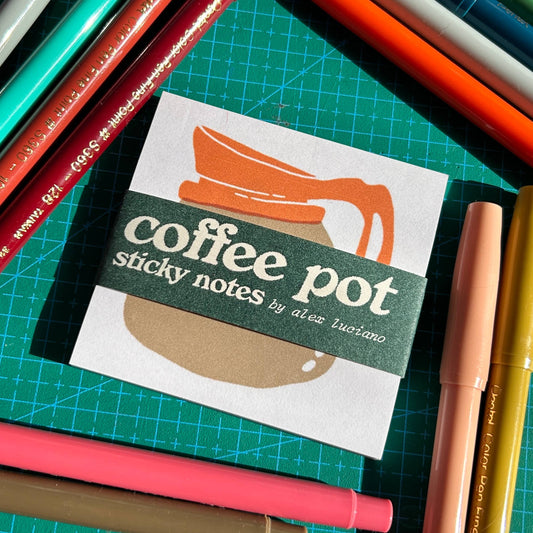 Coffee Pot Sticky Notepad