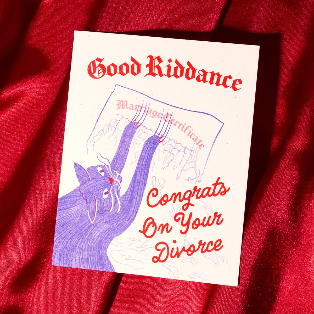 Good Riddance Divorce Cat Card