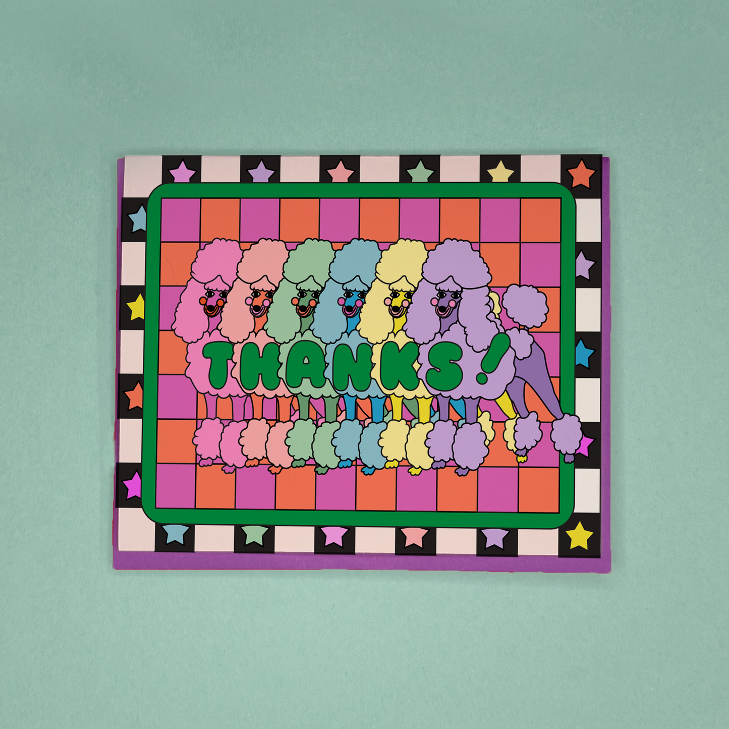 Poodle Thanks card