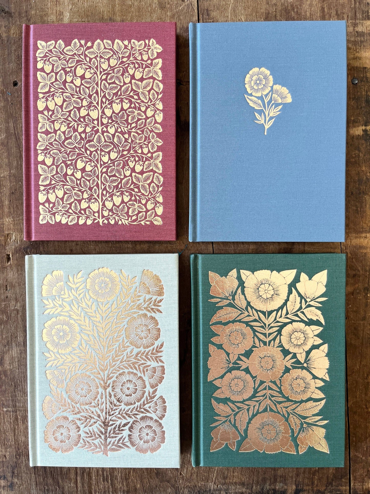 Denim Blue Foil Stamped Linen Journal