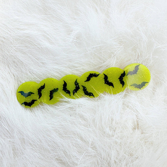 Chartreuse Glow Bat Hair Clip