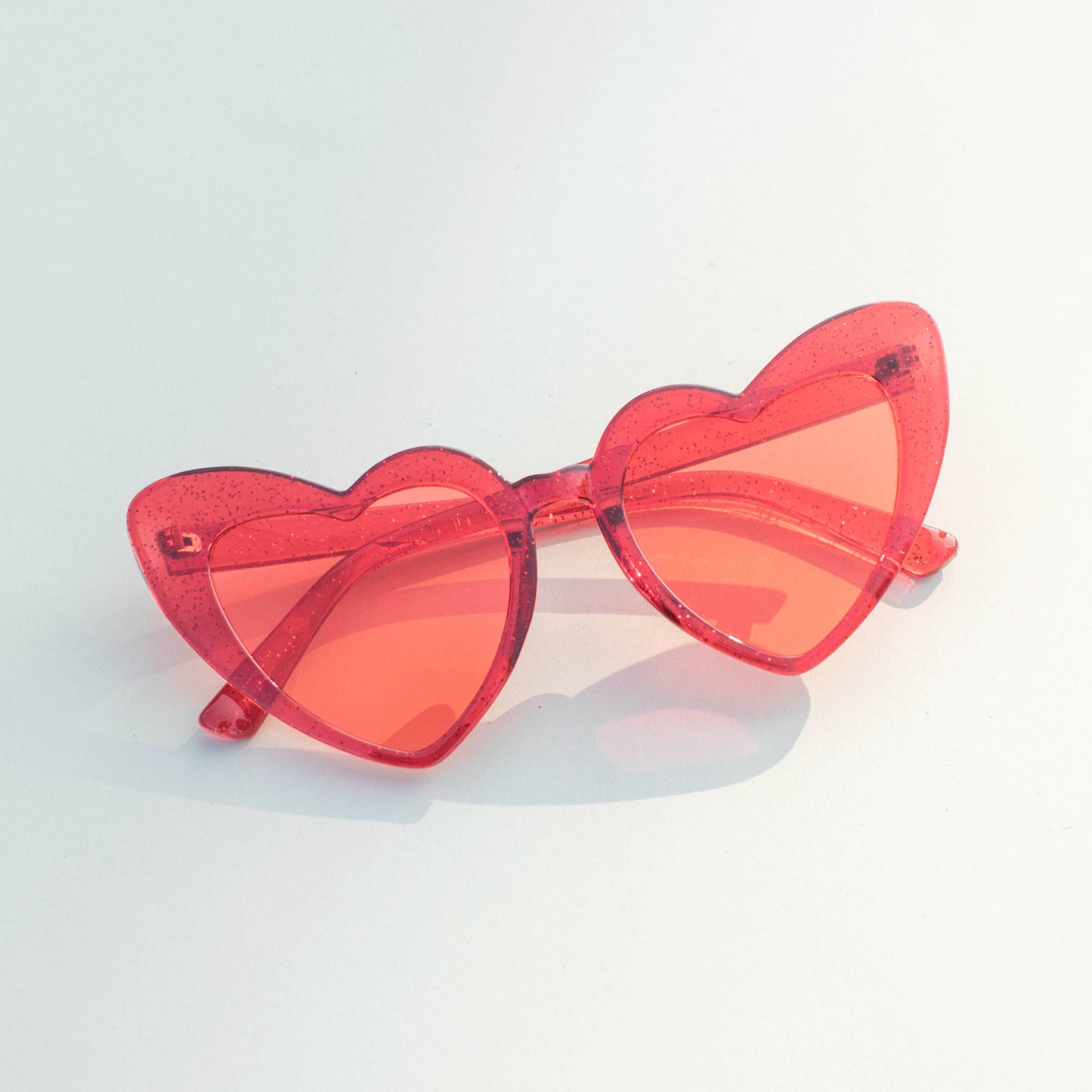 Red Glitter Heart Sunglasses