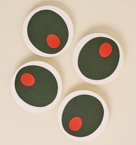 Olive Coasters Set