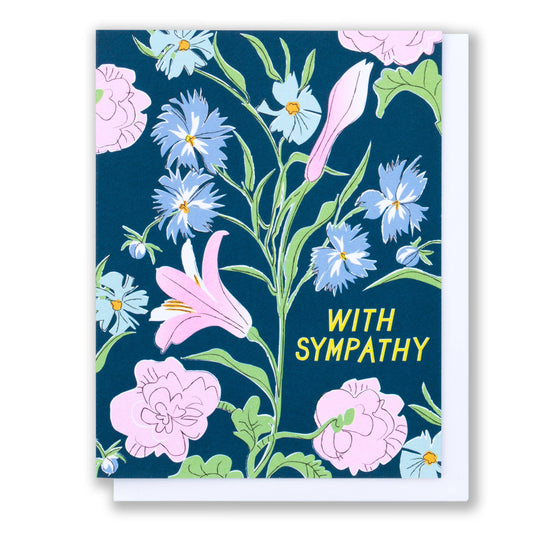 With Sympathy Floral card