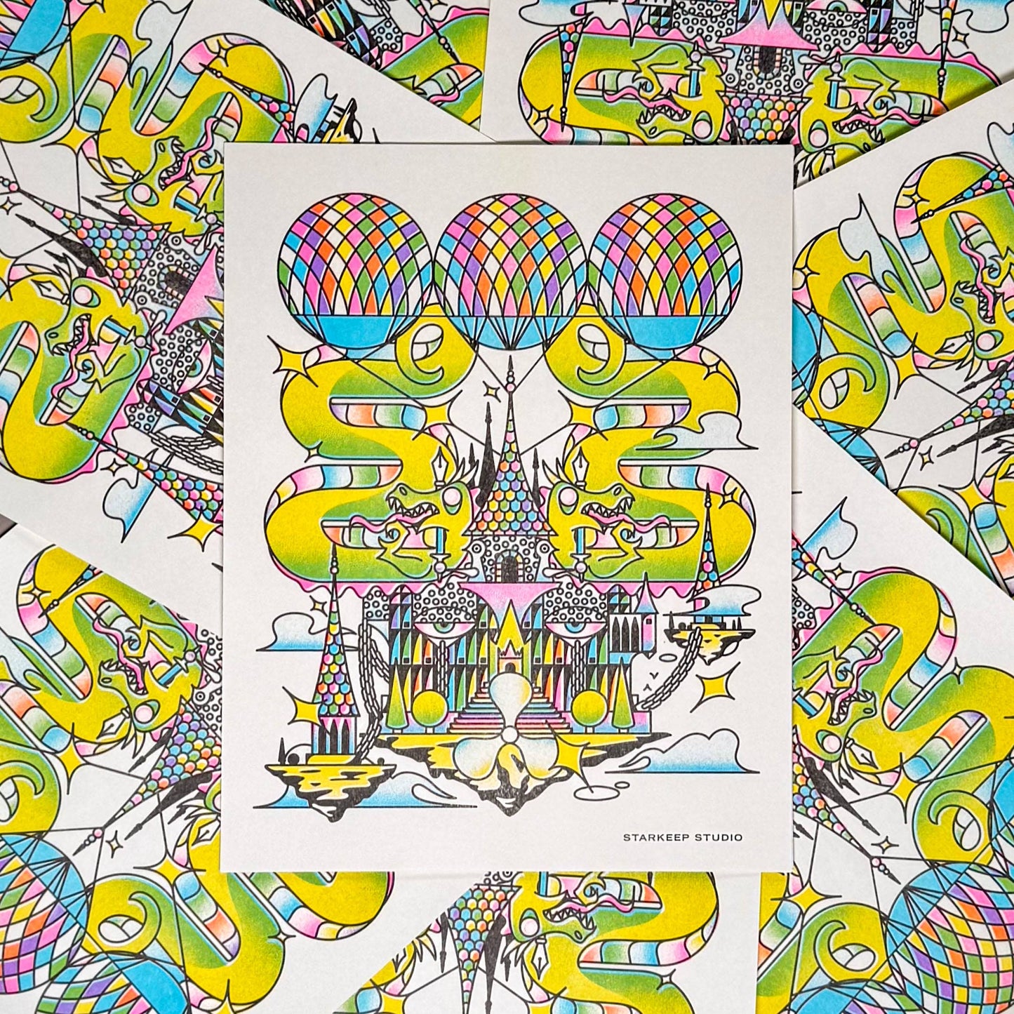 Fortress Risograph Print