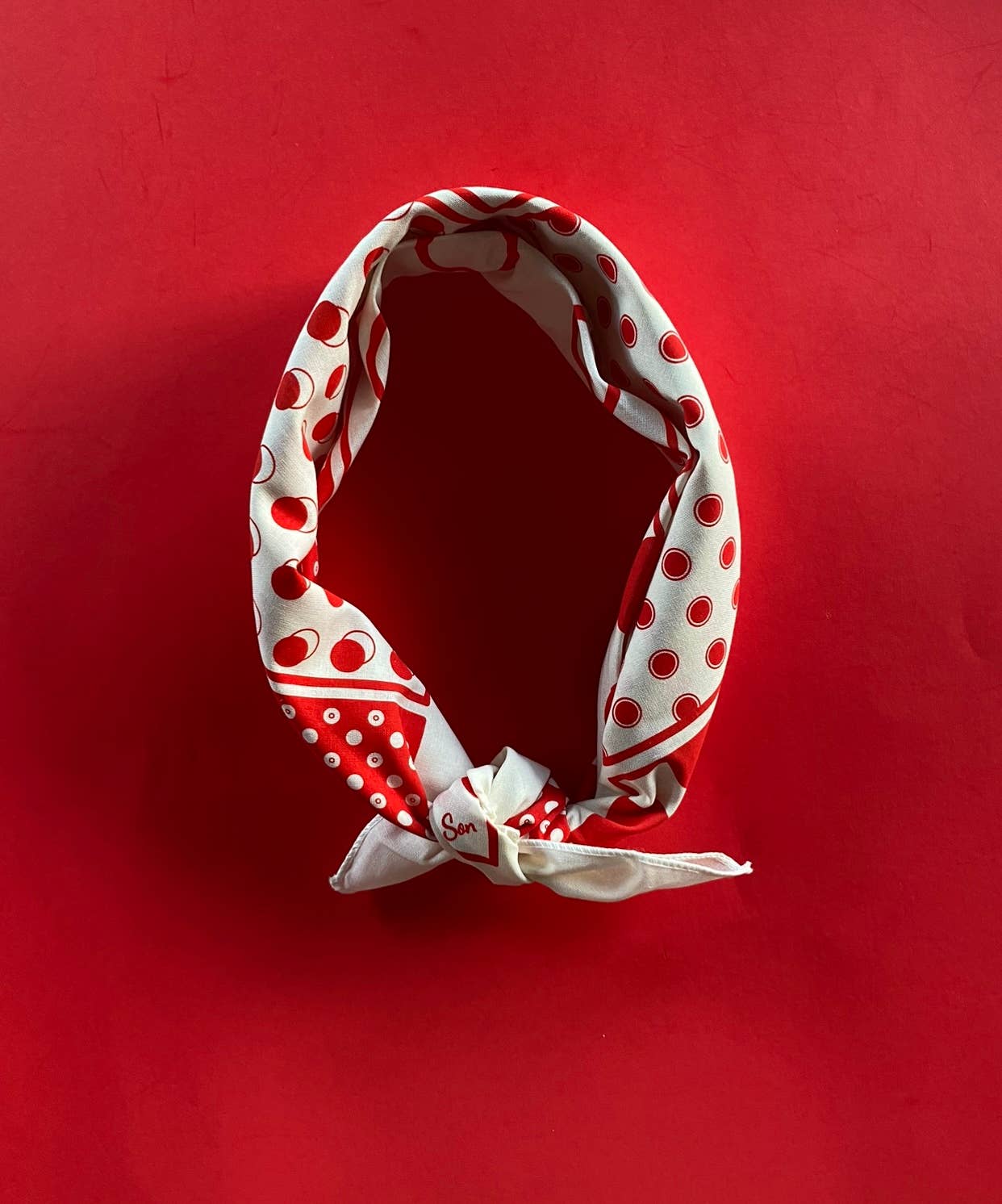 Red Patchwork Dottie Bandana