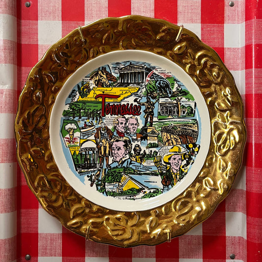 Gold Rim Nashville Souvenir Plate