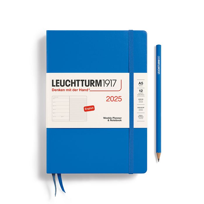 2025 Leuchtturm Hardcover Weekly Planner and Notebook: A5