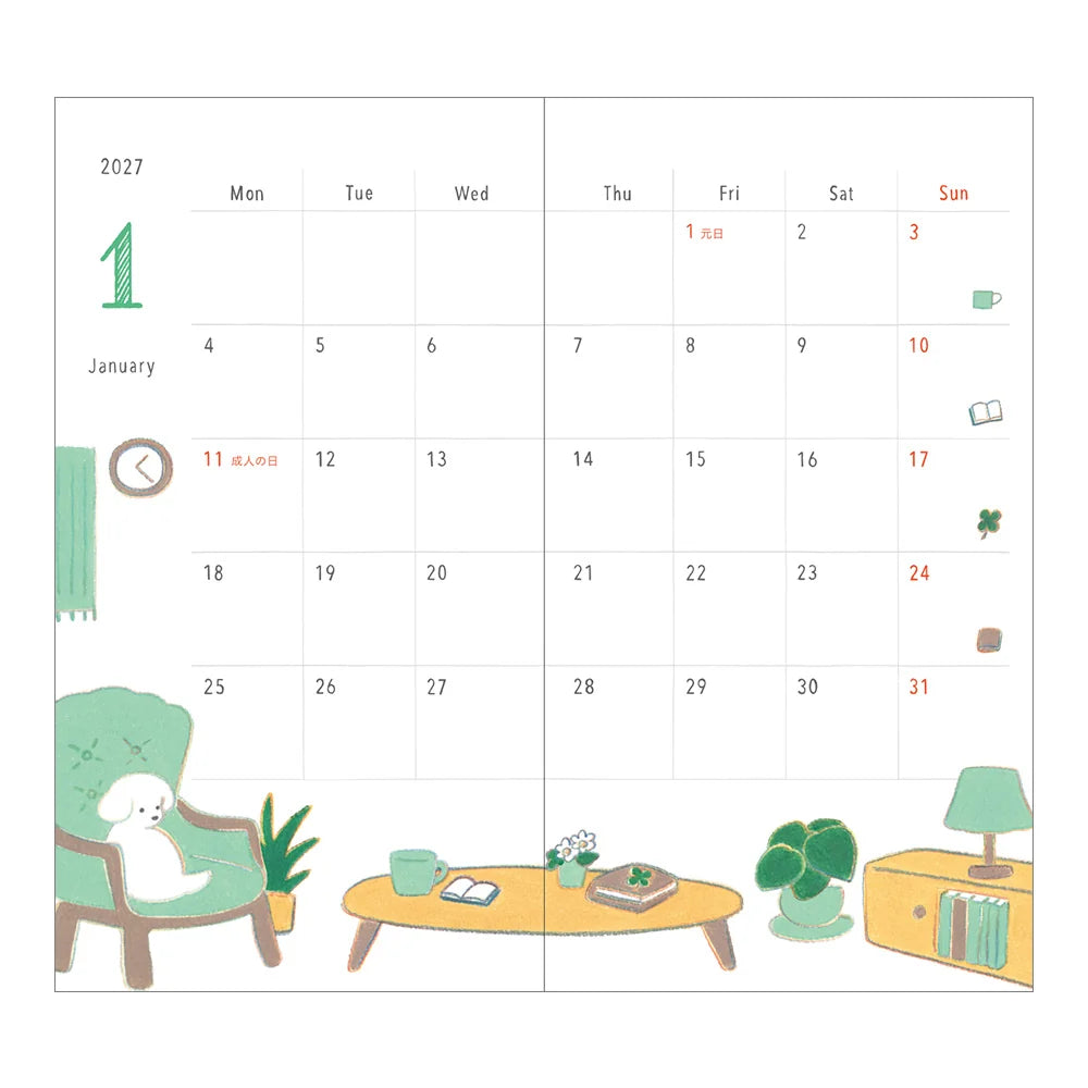 2027 Midori Dog Pocket Diary