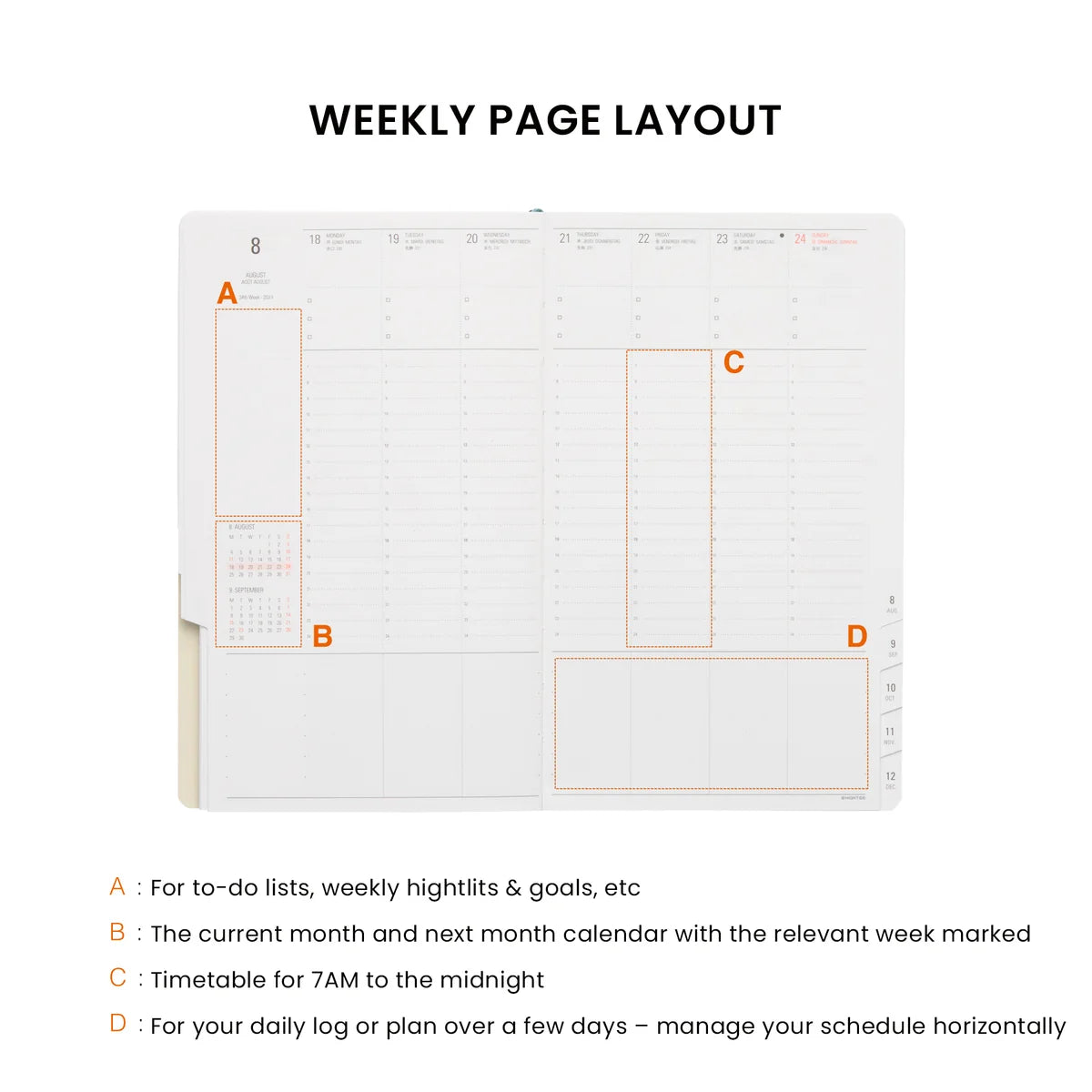 2027 Nahe Weekly Diary Slim Vertical