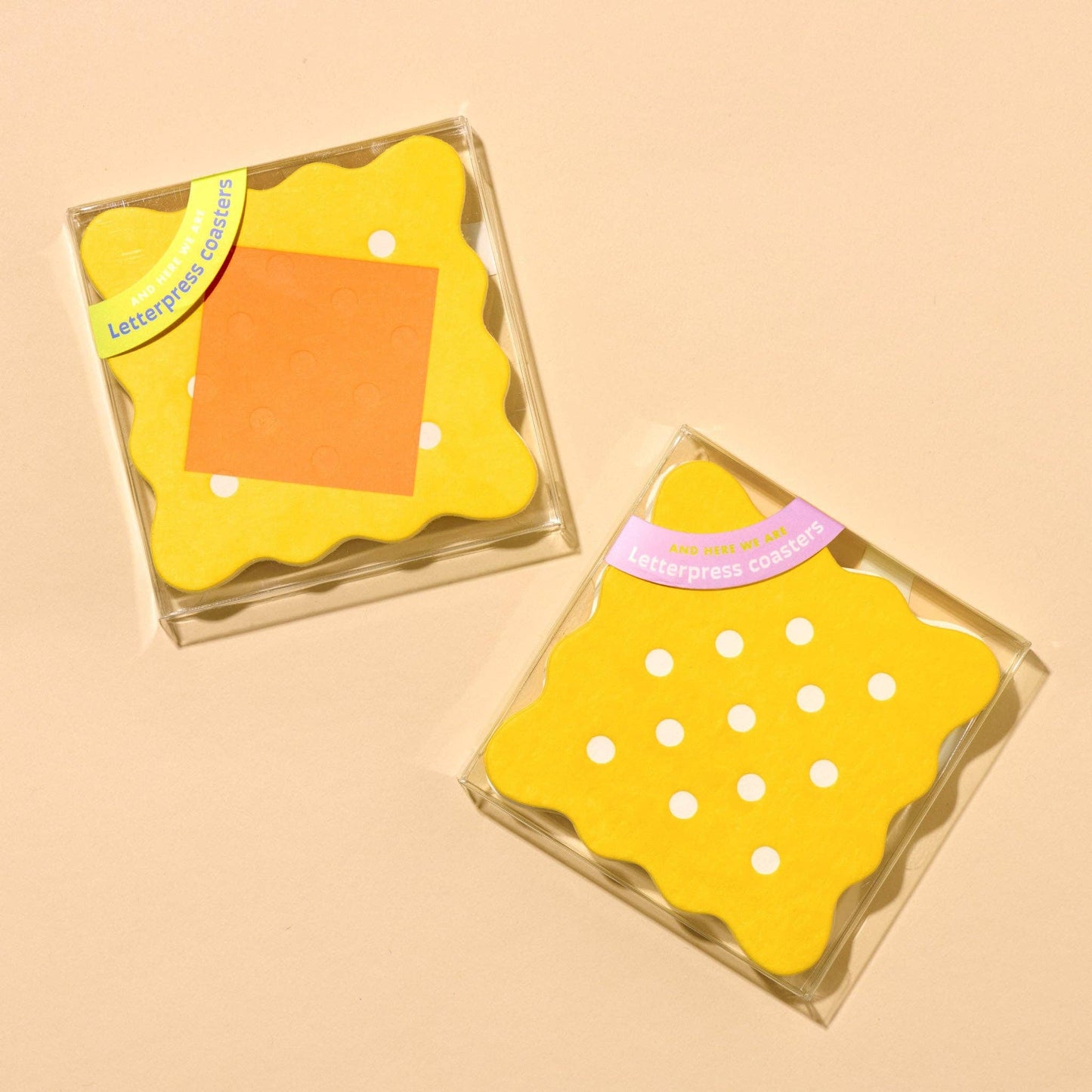 Cheese & Cracker Letterpress Coaster Set