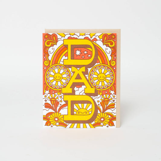 Groovy Dad Letterpress Card - Father's Day card