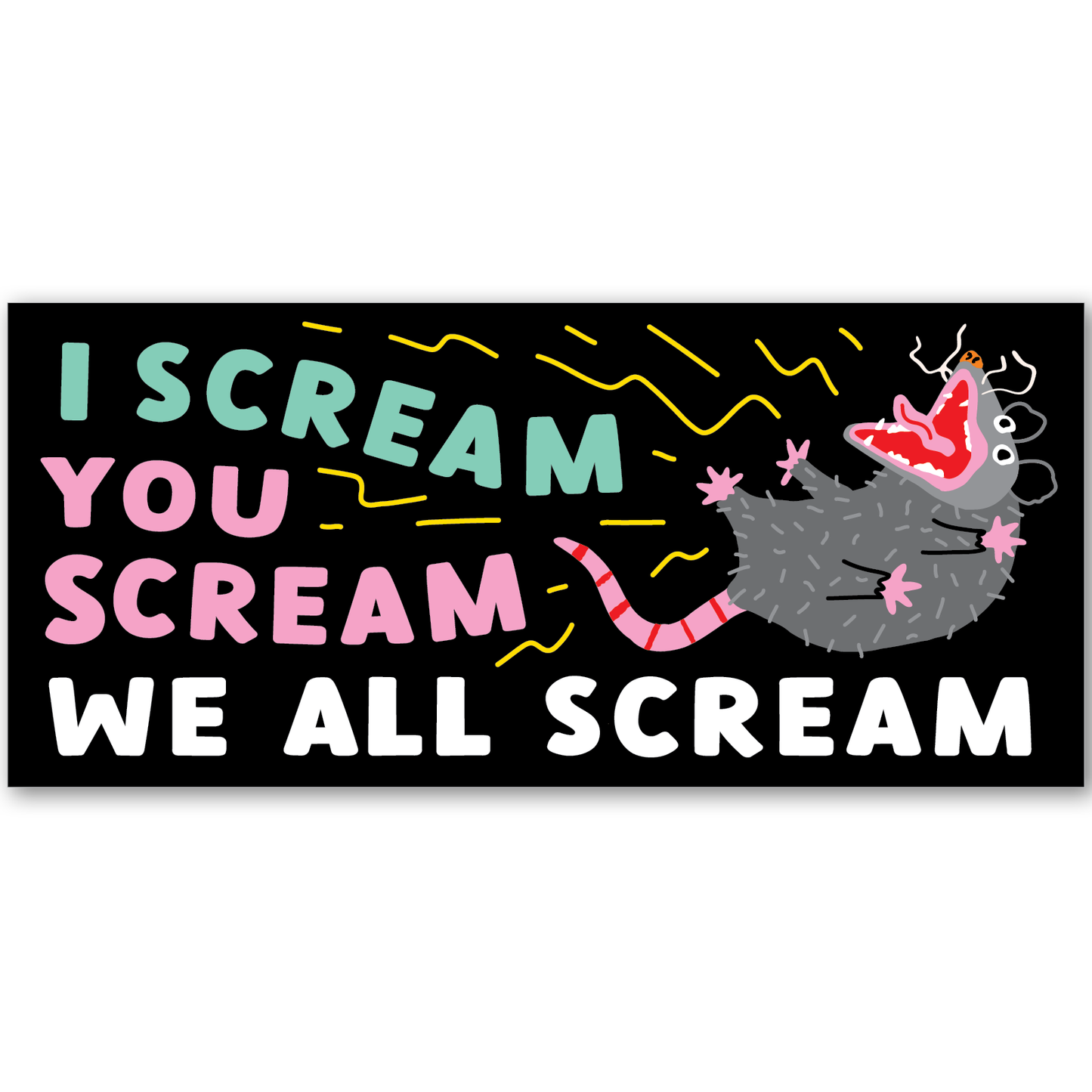 We All Scream Mini Bumper Sticker