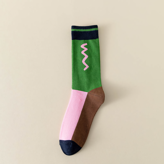 Pink and Green Socks