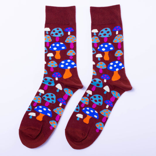 Mushroom Large Crew Socks