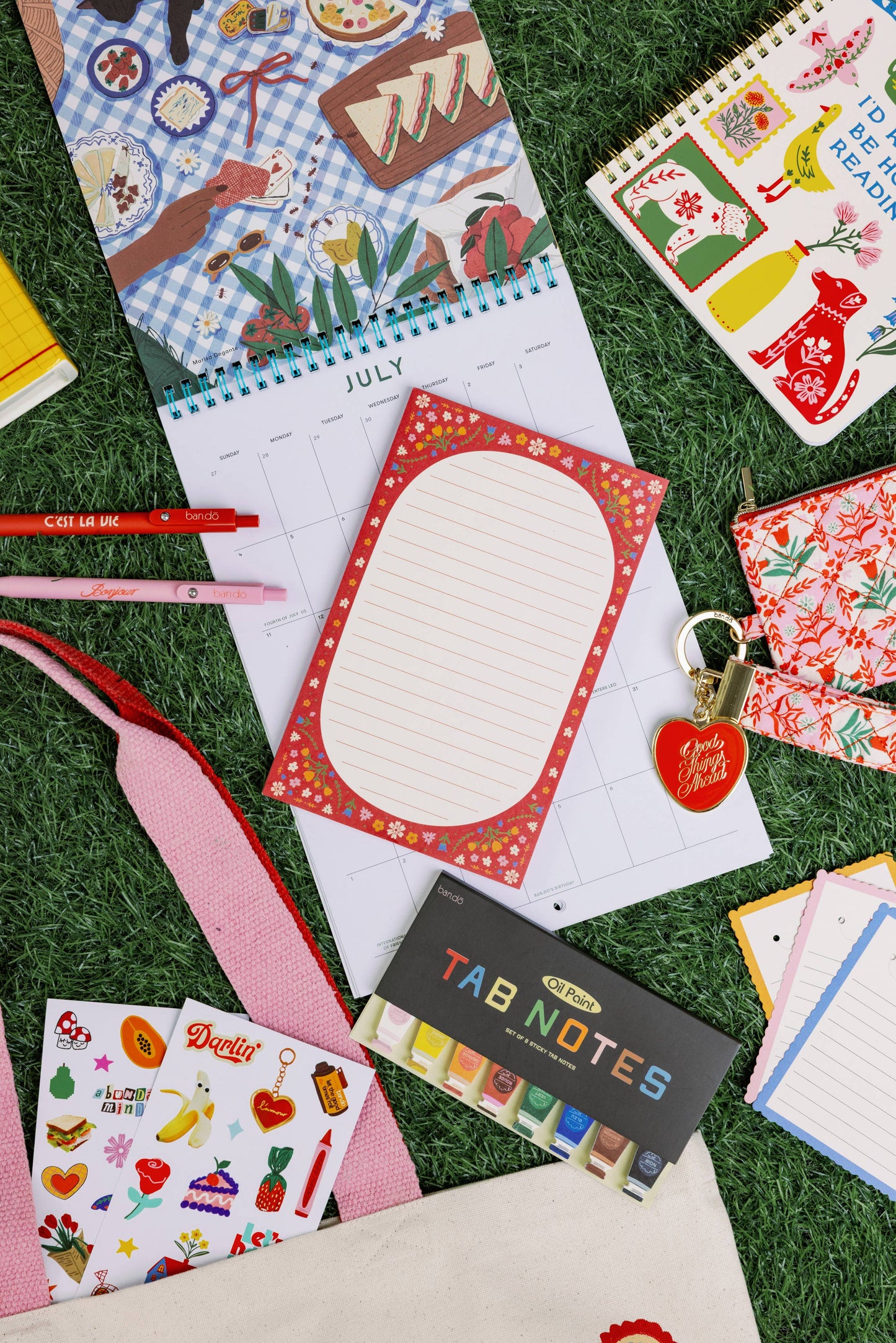 Folk Floral Rough Draft Large Notepad