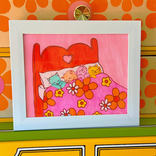 Kitties in Bed print
